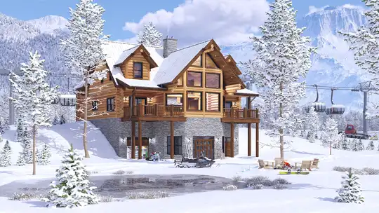 Amazing 3D visualization of log home by affordable price