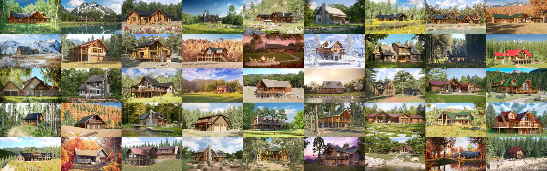 Completed Projects on 3D Rendering of Log and Timber Homes