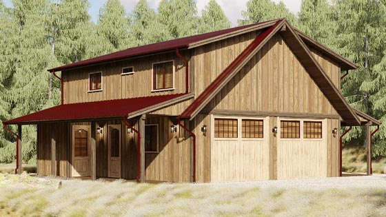 Cedar Crest - Barn Home 3D Rendering Project