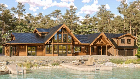 Paradise - Log Home 3D Rendering Project