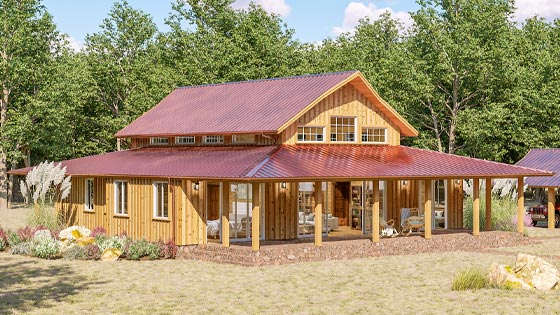 Western - Barn Home 3D Rendering Project