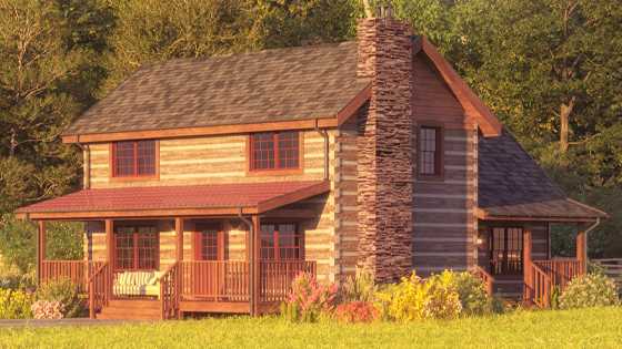 Linville - Log Home 3D Rendering Project
