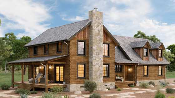 Grandview - Log Home 3D Rendering Project
